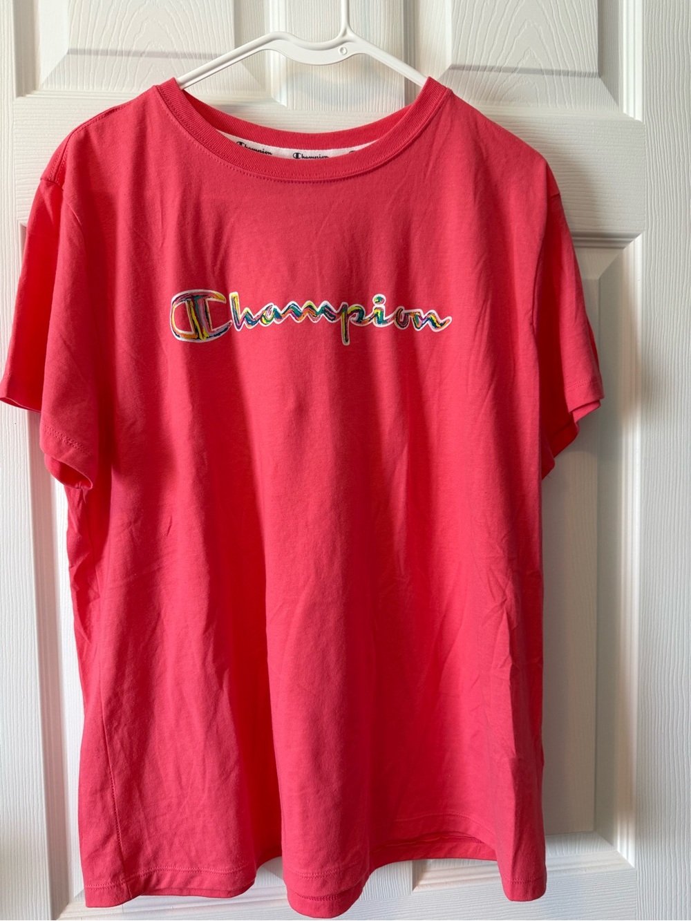 Champion Bright Pink Short-Sleeve Logo Tee
